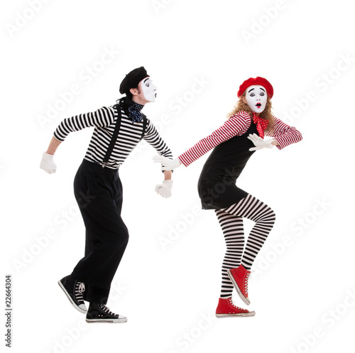 funny portrait of mimes