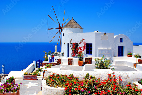 Windmill on Santorini island, Greece