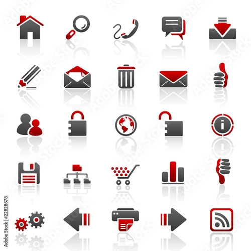 red web internet icons - set 1