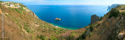 Phiolent Cape coastline panorama (Crimea, Ukraine)