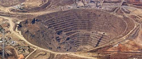 Aerial view of enormous copper mine at palabora, south africa