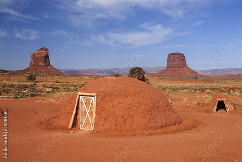 Navajo hogan in the Monument valley