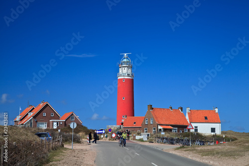 Lighthouse in the dunes at the beach