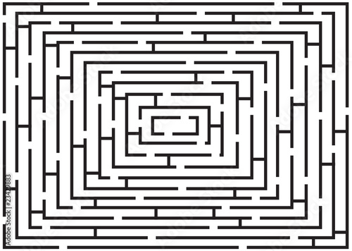 illustration with rectangular black and white labyrinth