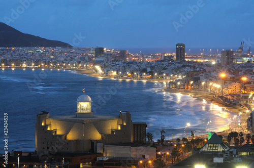 The City of Las Palmas de Gran Canaria at night