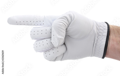 Golfer's Hand Pointing to the Left
