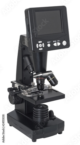 Digital Microscope with LCD Monitor. Include Clipping Path.