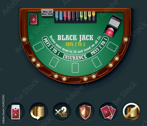 Vector blackjack table layout