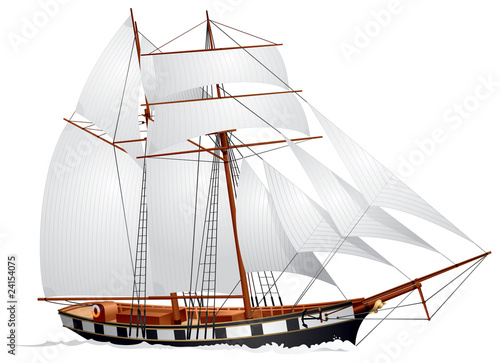 Sailing vessel, topsail schooner