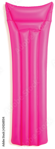 pink blow up lilo inflatablebed on a white background