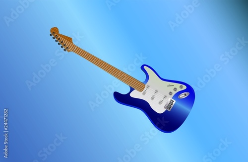 blue guitar lying