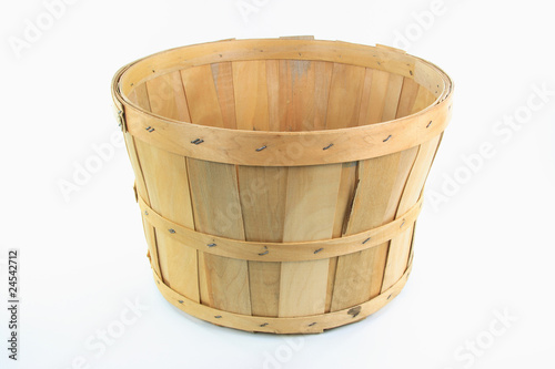 Wooden bushel.