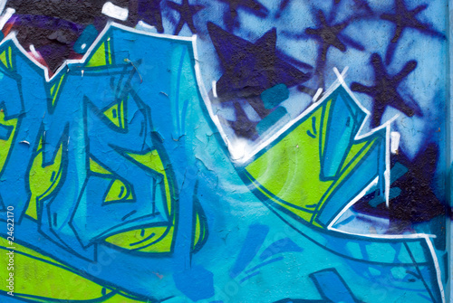 Blue graffiti