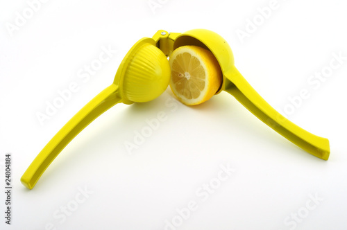 lemon in lemon squeezer