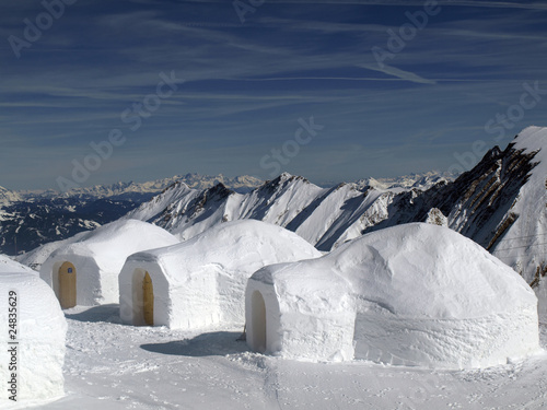 Three igloos in the mountains, Kitzsteinhorn