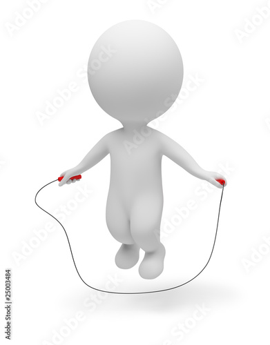 3d small people - skipping rope