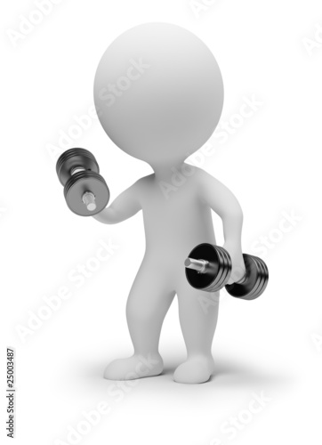 3d small people - dumbbells