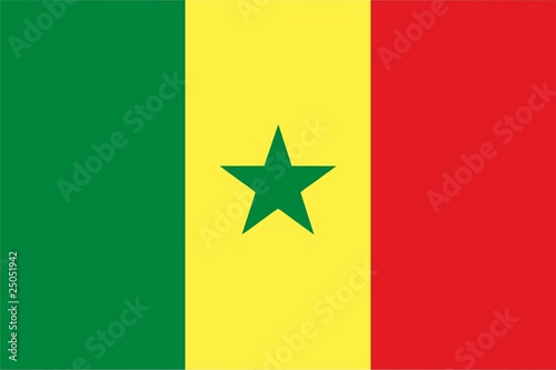 Senegal flag isolated vector illustration