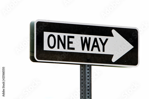 One way road sign