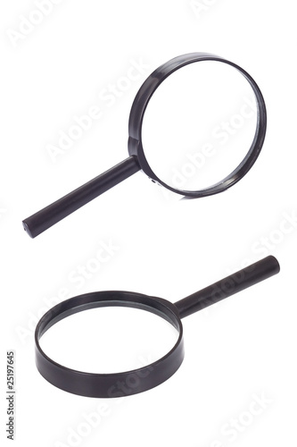magnifying glass on white