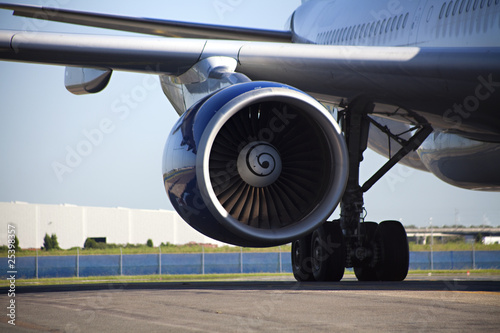 Jet engine of airplane