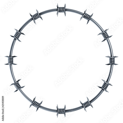 barbed wire circle-shaped