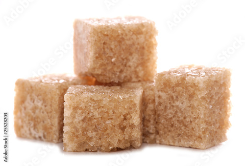 pile of brown demerara sugar cubes