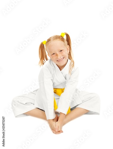 Happy karate girl