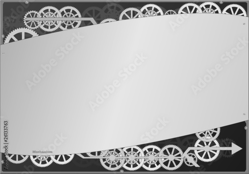 Gray mechanic background with clock gears
