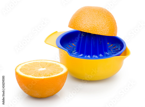 plastic squeezer and oranges