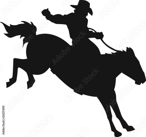 Bronco and Rider Vinyl Ready Vector Illustration