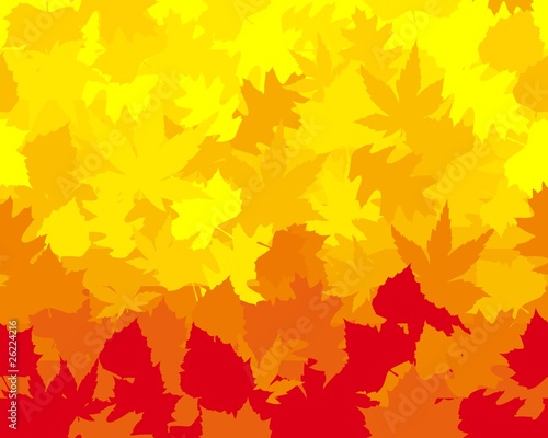 Vibrantly colored autumn leaves, vector wallpaper