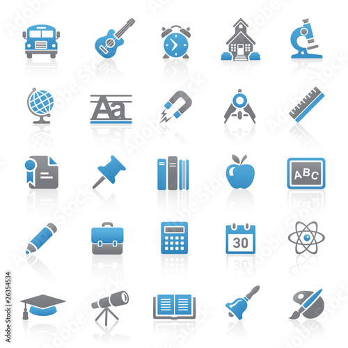 Blue Gray Web Icons - School & Education - Set 9