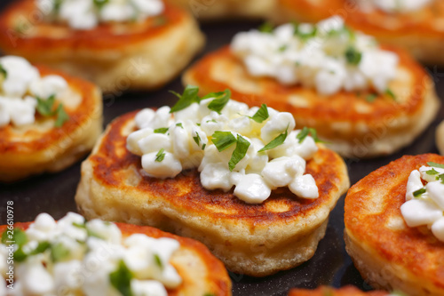 Blinis with cottage cheese