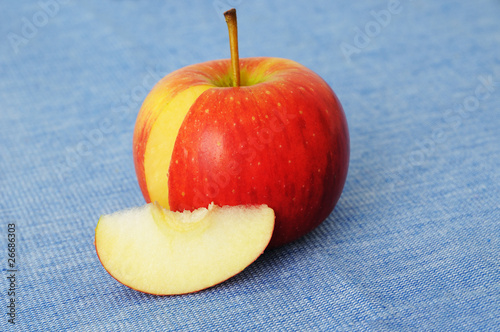 Red apple Pirouette with cut slice