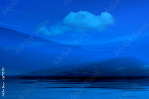 Night blue landscape