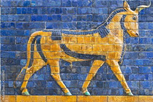 Golden Calf, ancient mosaic, Assyria