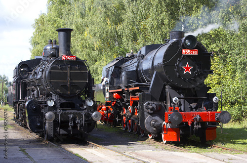 steam locomotives (555.301+434.1001), depot Luzna u Rakovnika, C