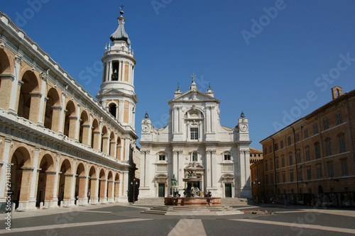 The place and the Cathedral of Loreto in Loreto, Marche, Italy