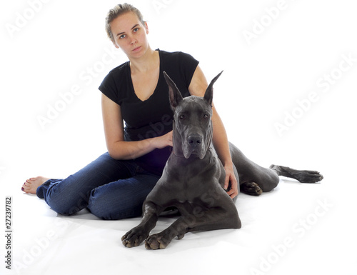 woman and great dane