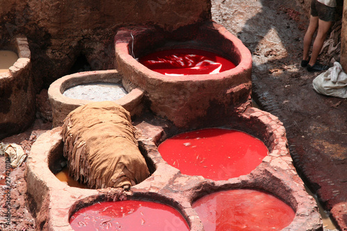 Ledergerber und -färberei in Fes - Marokko