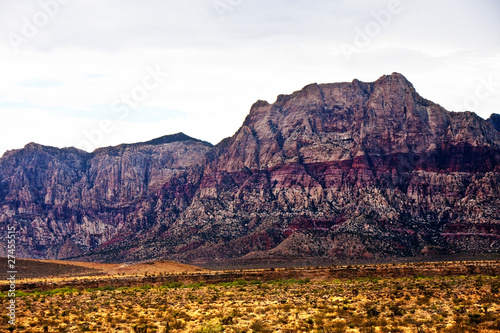 Colorful Red Rock Mountains Across Desert