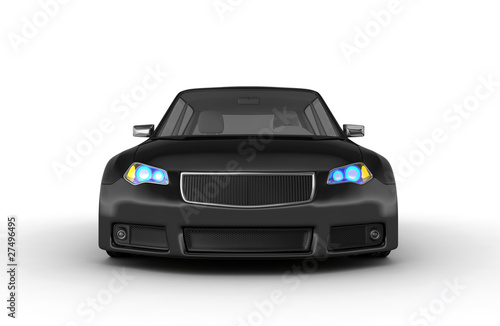 Black car 3d render