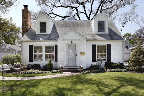 White suburban home