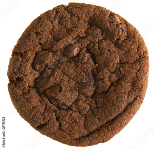 double chocolate chip cookie isolated on white background;