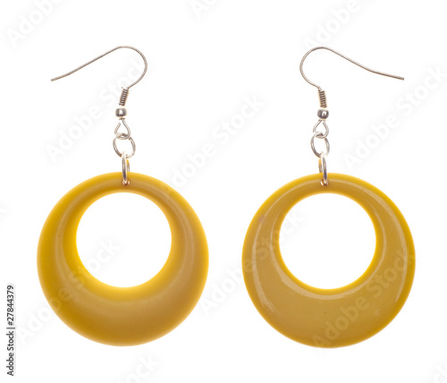 Retro Modern Yellow Plastic Earrings