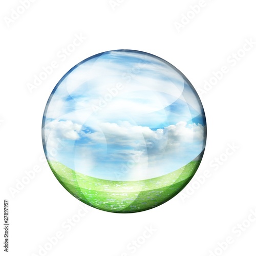 clear ball on white background