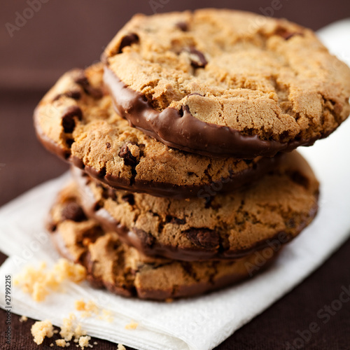 Pile of delicious chocolate chip cookies