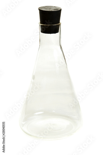 Transparent chemical flask with stopper