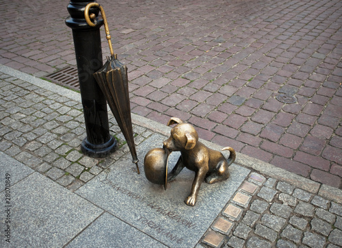 Dog with the hat -sculpture in Torun,Poland